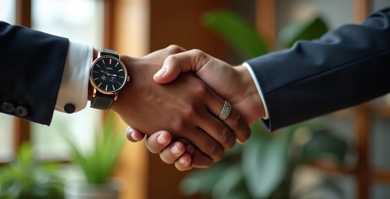 Poignée de main professionnelle symbolisant le partenariat